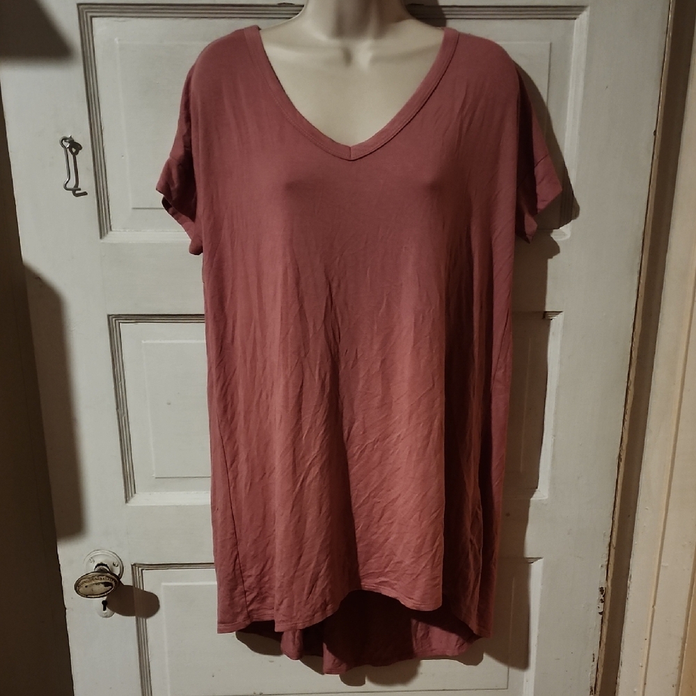 Shop Basic Mauve Short Sleeve Tunic Top Medium